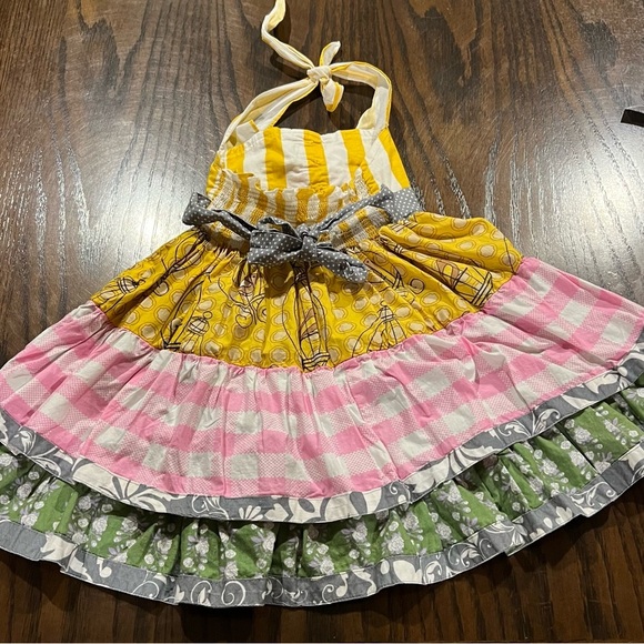 Be Girl Clothing Canary & Pink Halter Tieback Ruffle Dress Size 2T Boho Cute - Picture 5 of 8